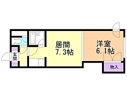 デベックス2014 1DKの間取図画像