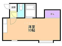 キャメロット 1DKの間取図画像