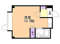 V.ハウス ワンルームの間取図画像