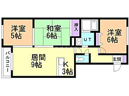 ロイヤル東苗穂4 3LDKの間取図画像