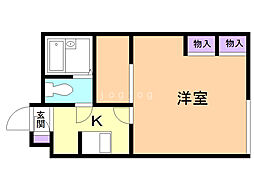 レオパレス栄 1Kの間取図画像