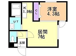 ウィン栄町 1LDKの間取図画像