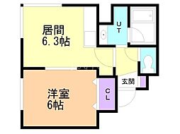 カナロアハウス 1DKの間取図画像