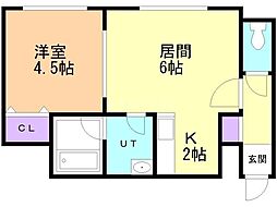 ノースウィル231 1LDKの間取図画像