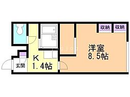 レオパレスさくら 1Kの間取図画像