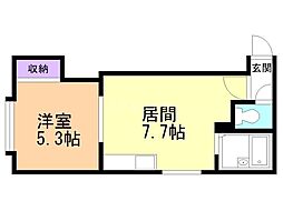 アークコート北41条1 1DKの間取図画像