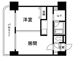 メープル元町 1LDKの間取図画像