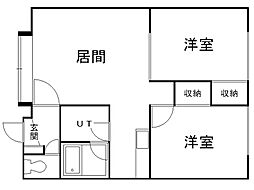 ブルーフォンヌ61 2LDKの間取図画像