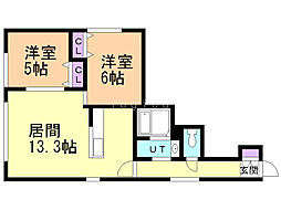 アクセス51 2LDKの間取図画像