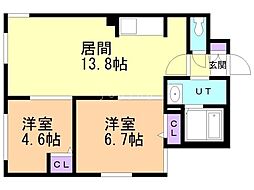 NOBLE Charmant(ノーブルシャルマン)元町 2LDKの間取図画像