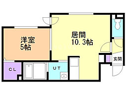 rihoed 1LDKの間取図画像