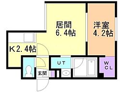 札幌市東区北二十五条東16丁目マンション 1LDKの間取図画像