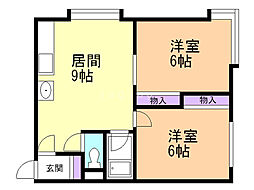 カーサエスパシオ2 2LDKの間取図画像