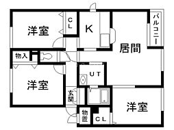 エスポアール1 3LDKの間取図画像
