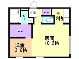 effortN8 1LDKの間取図画像