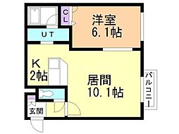 プレシャスレジデンス元町 1LDKの間取図画像