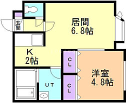 フェリス・ノルテ 1LDKの間取図画像