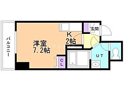 アルファスクエア北15条 1Kの間取図画像