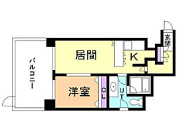 コートドラセナ 1LDKの間取図画像