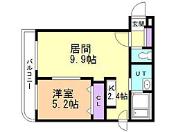 グランメールサンサーラ 1LDKの間取図画像