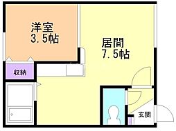 グリーンピア美香保 1DKの間取図画像
