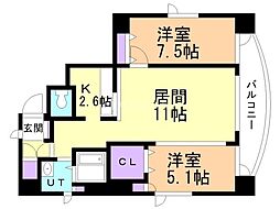 VANGUARDQUALIA 2LDKの間取図画像
