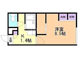 レオパレスK&N 1Kの間取図画像