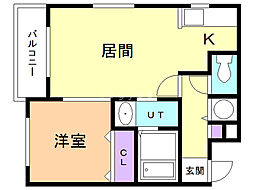 リュクス元町 1LDKの間取図画像