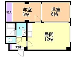 サパーハウス雅 2LDKの間取図画像