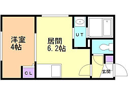 プリマヴェーラ 1DKの間取図画像