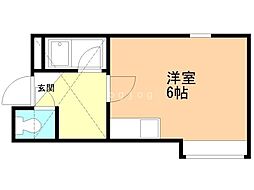 アップルハウス北19条 ワンルームの間取図画像