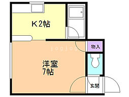 JPコート元町西 1Kの間取図画像