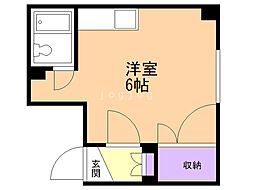メゾン中田 ワンルームの間取図画像