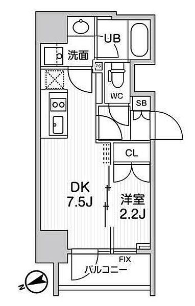 シーズンフラッツ浅草言問通り 1104｜東京都台東区浅草3丁目(賃貸アパート1DK・11階・25.98㎡)の写真 その2