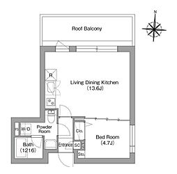墨田区亀沢2丁目マンション 1LDKの間取図画像