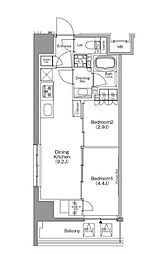 ザ・パークハビオ本所吾妻橋 2DKの間取図画像