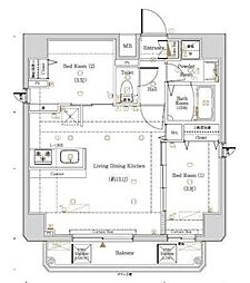 KNOTS浅草 1SLDKの間取図画像