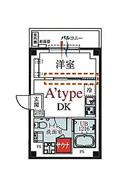 b'CASA ASAKUSA IMADO 1DKの間取図画像