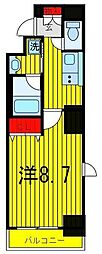 メインステージ上野 1Kの間取図画像