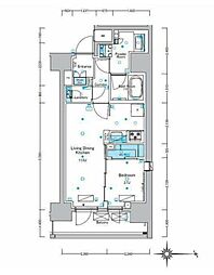 ルフォンプログレ浅草入谷 1LDKの間取図画像
