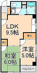 高松ハイム 2LDKの間取図画像