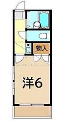 メゾンアサヒ5 1Kの間取図画像