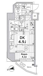 メイクス上野 1DKの間取図画像