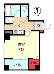 イースト駒形 1Kの間取図画像