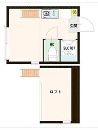 ハーモニーテラス東駒形 ワンルームの間取図画像