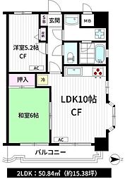 モアシティ浅草 2LDKの間取図画像