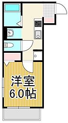 CRESIA松戸 1Kの間取図画像
