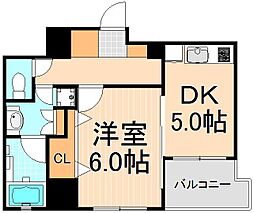 ラクラス田原町 1DKの間取図画像