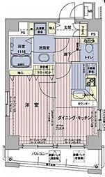メインステージ浅草 1DKの間取図画像