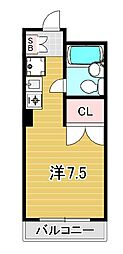 小林ビル ワンルームの間取図画像